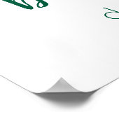 シンプルパーティー歓迎 | 緑のハート ポスター (角)