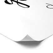 シンプルパーティー歓迎 |編集可能なブラックスクリプトハート ポスター (角)