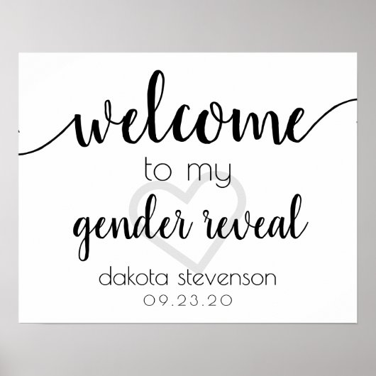 シンプルパーティー歓迎 |編集可能なブラックスクリプトハート ポスター (正面)