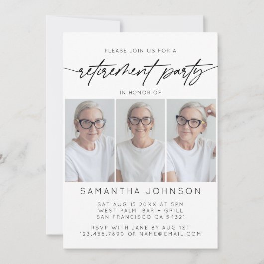 シンプルパーティー3 Photo Collage 招待状 (正面)