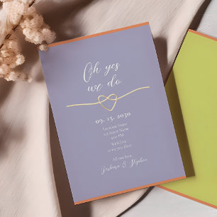 シンプルパープルの結婚披露宴 招待状