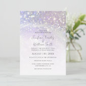 シンプルパープルグリッターエレガモダンントウェディング 招待状 (スタンド正面)