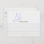 シンプルパープルバタフライレシピカード ポストカード (正面/裏面)