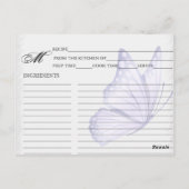 シンプルパープルバタフライレシピカード ポストカード (裏面)