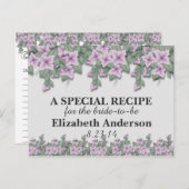 シンプルパープルフラワー縁どレシピカード ポストカード (正面/裏面)