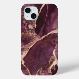 シンプルパープルホワイトマーブル iPhone 15 MINIケース