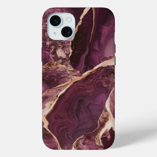 シンプルパープルホワイトマーブル Case-Mate iPhoneケース (裏面)