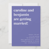 シンプルパープルモダンミニマル結婚リスト 招待状 (正面)