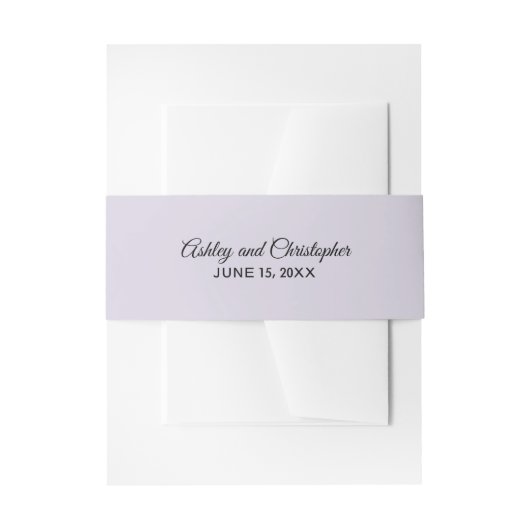 シンプルパープル薄紫結婚ズベリーバンド 招待状ベリーバンド (正面例)