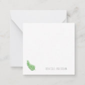 シンプルパームリーフサンキューカスタムメモカード ノートカード (裏面)