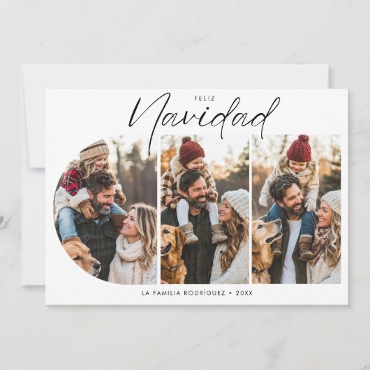シンプルヒスパニッククリスマスフェリズNavidad写真赤 シーズンカード (正面)