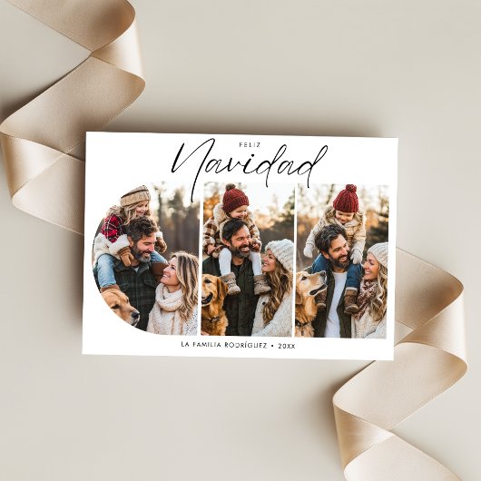 シンプルヒスパニッククリスマスフェリズNavidad写真赤 シーズンカード