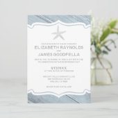 シンプルヒトデビーチ結婚式招待状 招待状 (スタンド正面)