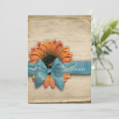 シンプルヒマワリナチュラルオーガニックブライダルシャワー 招待状 (スタンド正面)