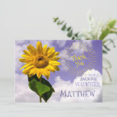 シンプルヒマワリ感謝していスボ素朴ランティ サンキューカード (スタンド正面)