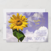 シンプルヒマワリ感謝してい素朴ー サンキューカード (正面)