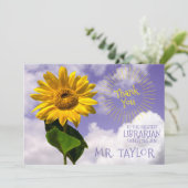 シンプルヒマワリ感謝してい素朴ー サンキューカード (スタンド正面)