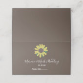 シンプルヒマワリ植物模様結婚黄 プレイスカード (外部開封)