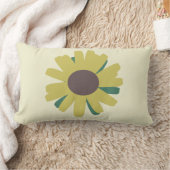 シンプルヒマワリ茶色の緑黄色の花 ランバークッション (ブランケット)