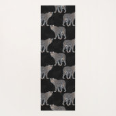 シンプルヒョウ動物黒い柄 ヨガマット (裏面)