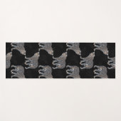 シンプルヒョウ動物黒い柄 ヨガマット (正面(横))