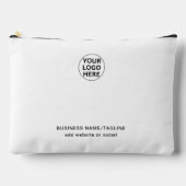 シンプルビジネスのロゴと文字のプロモーションホワイト アクセサリーポーチ (正面)