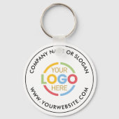 シンプルビジネスのロゴのプロモーション白黒 キーホルダー (正面)