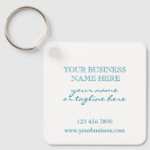 シンプルビジネスのロゴプロモーションアクアホワイト キーホルダー (正面)