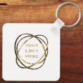 シンプルビジネスのロゴプロモーションアクアホワイト キーホルダー (裏面)