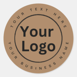 シンプルビジネスのロゴ茶色 ラウンドシール