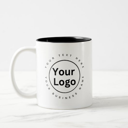 シンプルビジネスのロゴ（白） ツートーンマグカップ (左)