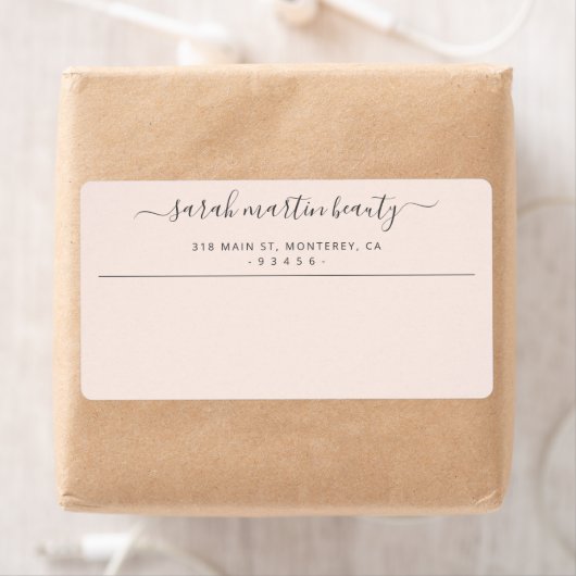 シンプルビジネスエレガント赤面ピンク出荷 ラベル (インサイチュ)