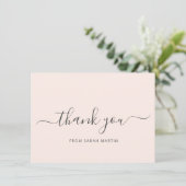 シンプルビジネスエレガント赤面ピンク サンキューカード (スタンド正面)