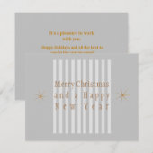 シンプルビジネスクリスマスホリデーグレーホワイトカード ノートカード (正面/裏面)