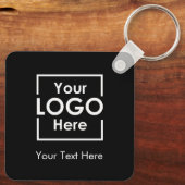 シンプルビジネスパーソナライズされたロゴ文字ブラック キーホルダー (裏面)