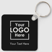 シンプルビジネスパーソナライズされたロゴ文字ブラック キーホルダー (裏面)