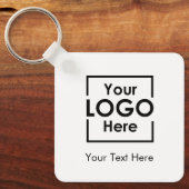 シンプルビジネスパーソナライズされたロゴ文字ホワイト キーホルダー (正面)