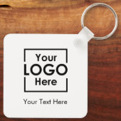 シンプルビジネスパーソナライズされたロゴ文字ホワイト キーホルダー (裏面)