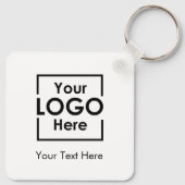 シンプルビジネスパーソナライズされたロゴ文字ホワイト キーホルダー (裏面)