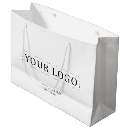 シンプルビジネスミニマルロゴ紙ショッピングバッグ ラージペーパーバッグ