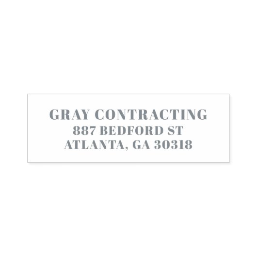 シンプルビジネスモダングレー差出人住所 セルフインキングスタンプ (デザイン)