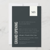 シンプルビジネスモノグラムグランドオープニング招待状 サンキューカード (正面)