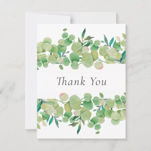 シンプルビジネスユーカリフローラサンキューカード サンキューカード (正面)