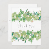 シンプルビジネスユーカリフローラサンキューカード サンキューカード (正面/裏面)