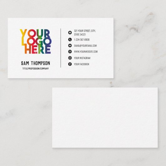 シンプルビジネスロゴのソーシャルメディアのアイコン 名刺 (正面/裏面)