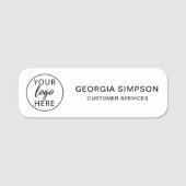 シンプルビジネスロゴのミニマルエレガントリスト 名札 (正面)