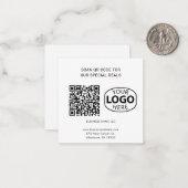 シンプルビジネスロゴQRコードタイポグラフィカスタム ノートカード (正面/裏面インサイチュ)