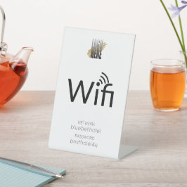 シンプルビジネスロゴWifiパスワードネットワーク 台座サイン