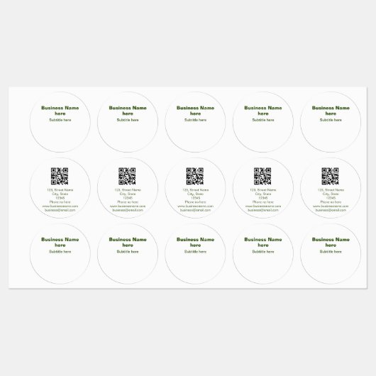 シンプルビジネス名前の追加文字q rコード ラベル (シート)