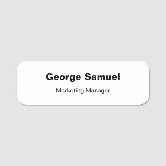 シンプルビジネス従業員クラシック名タグ 名札 (正面)